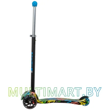 Самокат Novatrack RainBow Start Graffiti 120.NRAINBOW.GBL20 (голубой, 2020) картинка 3